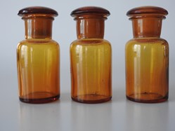 Flacons de pharmacie en verre ambré petit modèle sans étiquette
