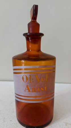 Flacon 14.5 en verre ambré Ol: Vol: Anisi