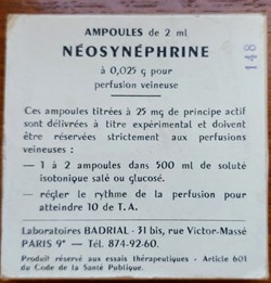 Ampoules de NÉOSYNÉPHRINE--BADRIAL