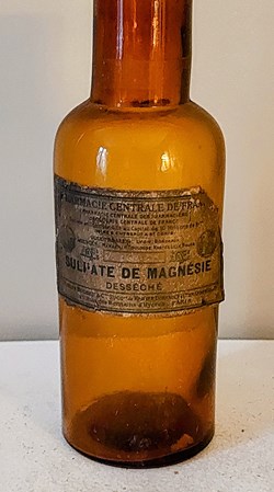 Sulfate de Magnésie Flacon en verre ambré 18