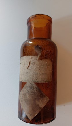 Flacon cylindrique vide verre ambré