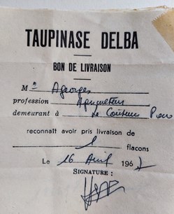 Taupinase DELBA / Bons de livraisons 1967