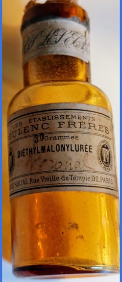 Flacon 9cm " Diethylmalonylurée" R. P.