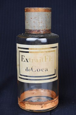 Flacon en verre petit modèle étiquette blanche Pharmacie RAVASSE