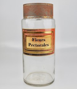 Flacon en verre Herboristerie très grand modèle Pharmacie RAVASSE
