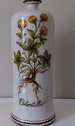 Bouteille en grès décorée " Potentillas"