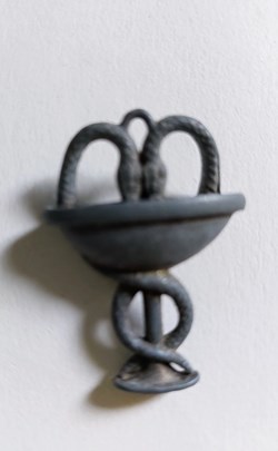 Caducée en alliage petit format 4 *3 cm