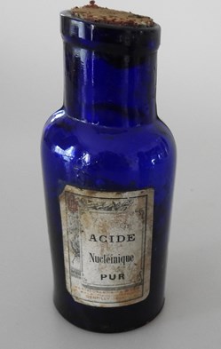 FIOLE en verre bleu