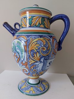Chevrette "S.POMIS" Faience plolychrome - Géo Martel à Desvres début XX