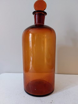 Flacon 25 cm verre ambré Diamètre 9.5 cm