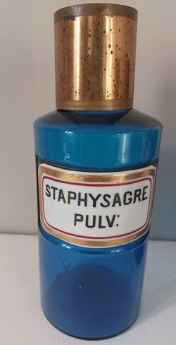 Bleu / étiq porcelaine / STAPHYSAGRE PULV: