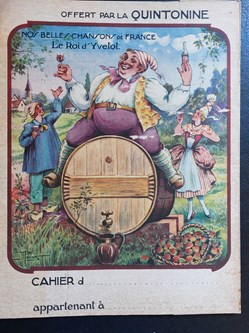 QUINTONINE Protège- cahier " Le Roi d'Yvetôt "