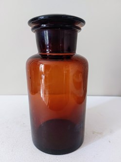 Gros Flacon 17 cm verre ambré