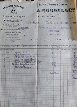 Facture A. ROUDEL 18 déc. 1916