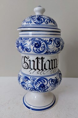 Pot canon couvert "PULVIS AD GUTTAM"