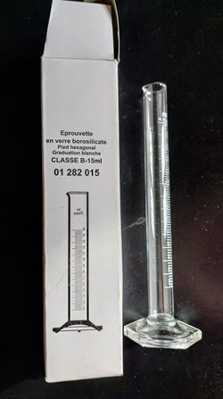 Éprouvette 15 ml verre borosilicate