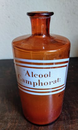 SN - Alcool Camphrorat : bouteille verre ambré Goulot pm