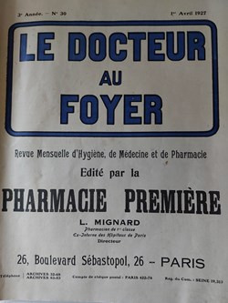 Revue " Le Docteur au foyer" 1er Avril 1927