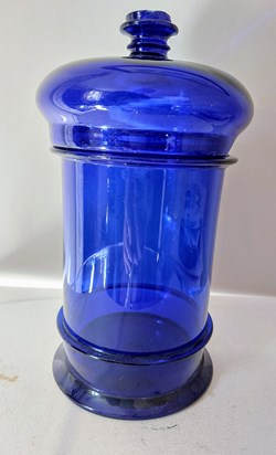 Bleu / Pot de Pharmacie en verre bleu cobalt 25 cm