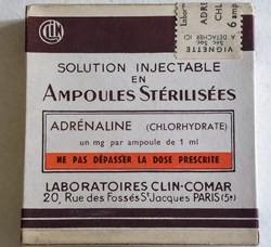 ADRÉNALINE ( Chlorhydrate) 6 ampoules 1 mg