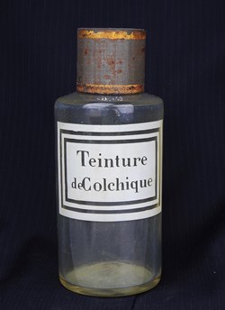 Flacon en verre petit modèle étiquette blanche Pharmacie RAVASSE