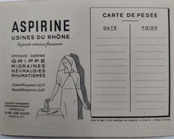 Carte de pesée Aspirine Usine du Rhône