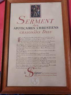 Affiche " Serment des Apothicaires Chretiens "