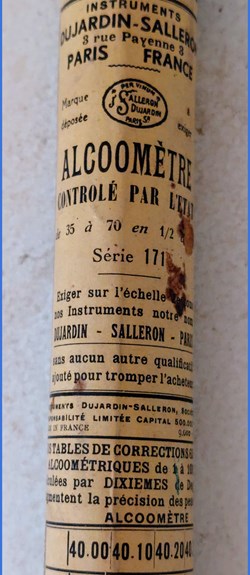 ALCOOMÈTRE ( Pèse alcool) de 35 à 70