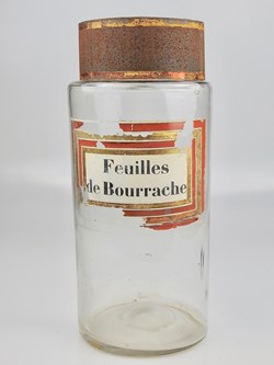 Flacon en verre Herboristerie très grand modèle Pharmacie RAVASSE