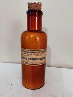 Bouteille verre ambré 20.5 cm - Poudre de FENUGREC désodorisée