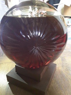 Boule cristal décorative rouge
