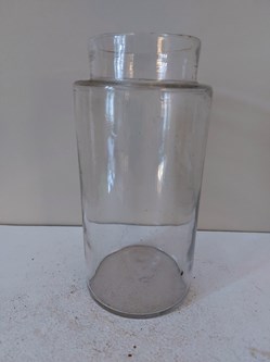Pot de Pharmacie en verre blanc h 19.5 cm