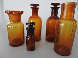 Lot de 5 flacons ambrés
