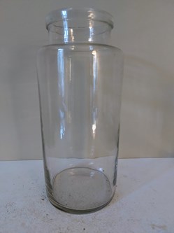 Pot de Pharmacie en verre blanc h 23. 5 cm