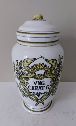 Pot de pharmacie "VNG. CERAT G." - OLEO GLYCERINE
