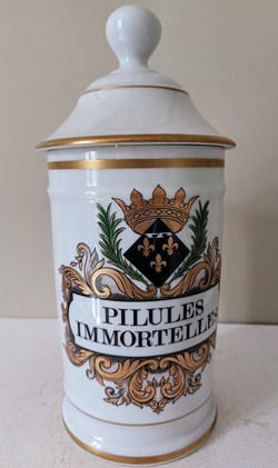 Pot de Pharmacie couvert "PILULES IMMORTELLES"