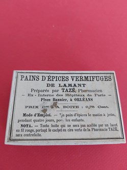 Boite de pains d'épices vermifuge de Lamant