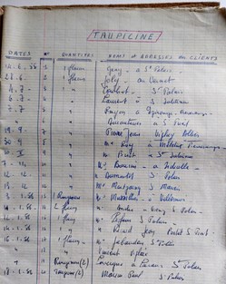 Taupicine ordonnancier 1955- 1966