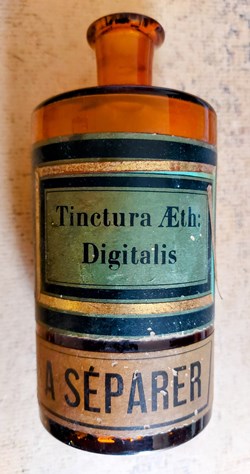 Flacon de Pharmacie en verre ambré Tinct Eth : Digitalis