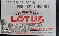 Pastilles LOTUS / Buvard des Ets "La Spécialité *