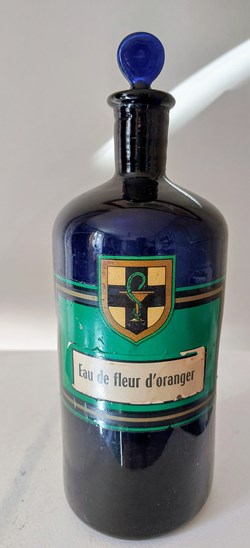 Bleu / Bouteille Eau de Fleur d'oranger 26 cm