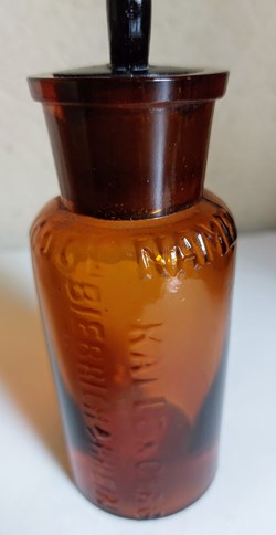Flacon 11 verre ambré " BIEBRICH RHEIN"