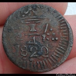 COLOMBIE - 1/4 réal 1820