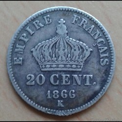 1866 K - 20 centimes