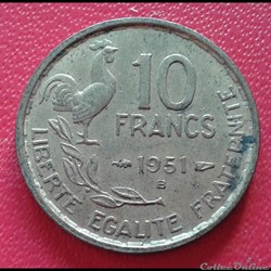 10 francs 1951 B