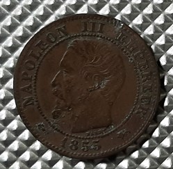 1855 D - 2 centimes - Grand D - Ancre
