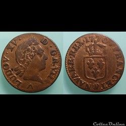 1770 W - Liard à la vieille tête - Louis XV
