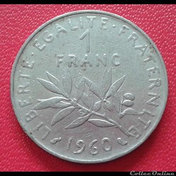 1960 - 1 franc - grand 0