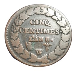 (1799 - 1800) - 5 centimes l'AN 8 W