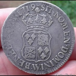 1719 W - 1/2 écu de France Navarre - Louis XV